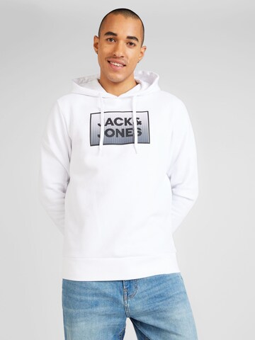 JACK & JONES Суичър 'STEEL' в бяло: отпред