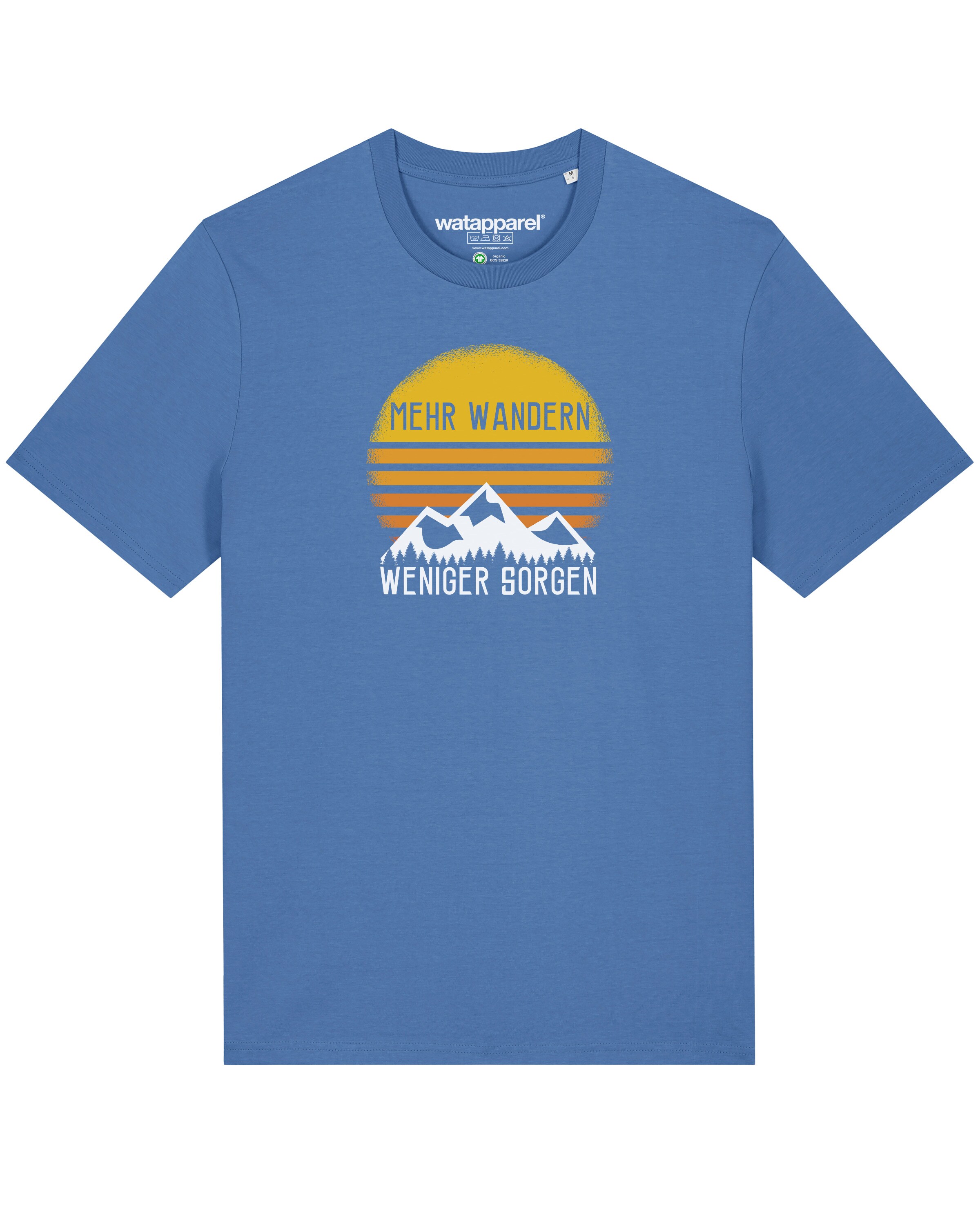 Watapparel Shirt 'Mehr Wandern' in Blauw: voorkant