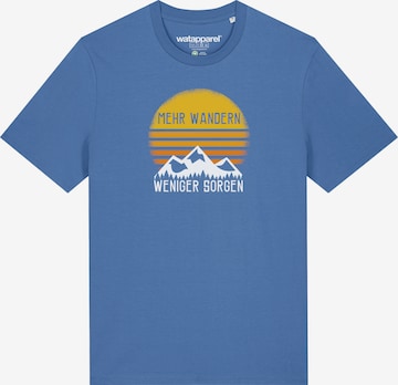 Watapparel Shirt 'Mehr Wandern' in Blauw: voorkant