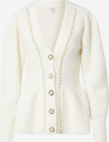 River Island Knit Cardigan in White: front