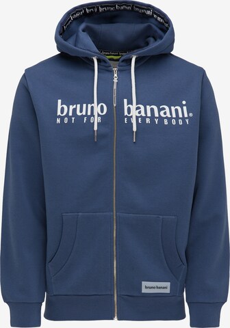 BRUNO BANANI Sweatvest 'Grant' in Blauw: voorkant