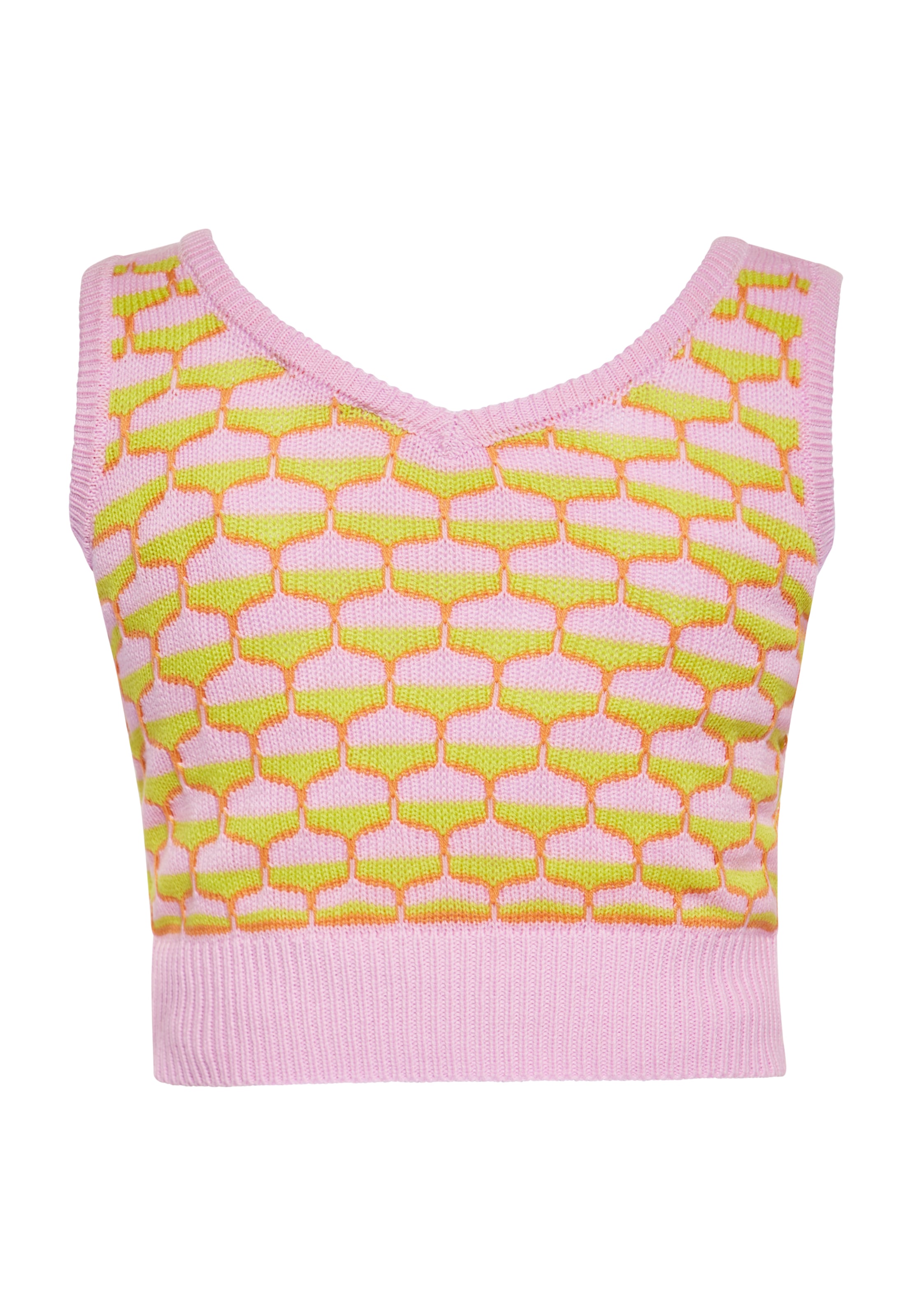 swirly Neuleliivi värissä vaaleanpunainen