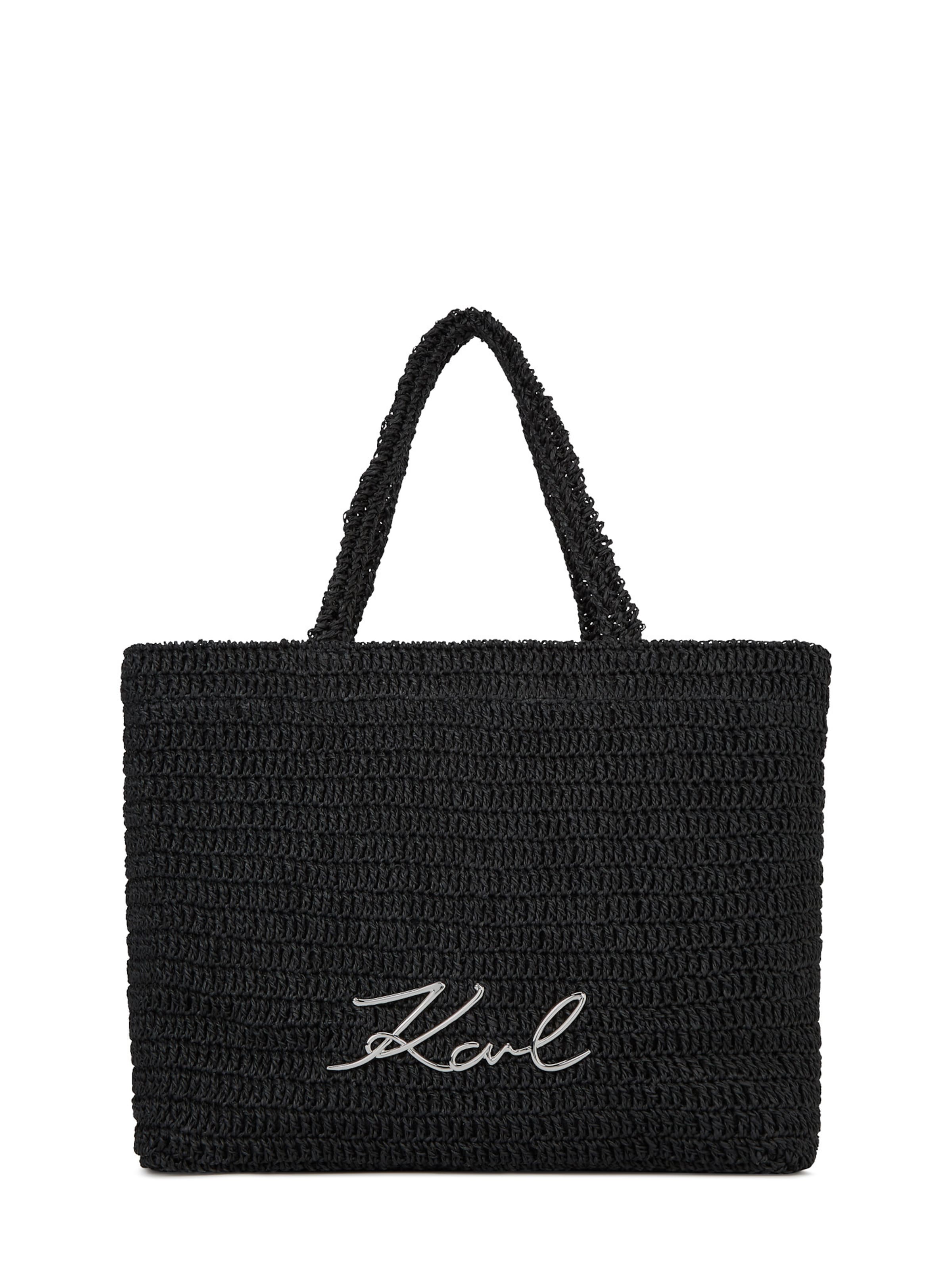 Sac de plage 'K/Signature' Karl Lagerfeld en noir : devant