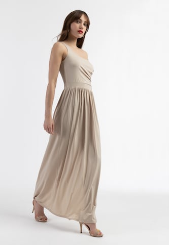 faina Evening Dress in Beige