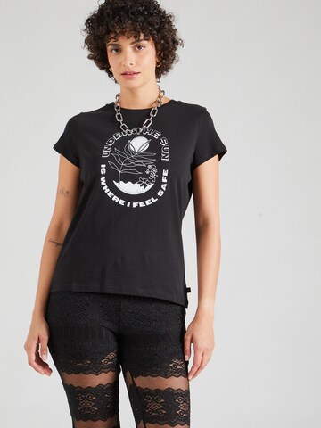 T-shirt QS en noir : devant
