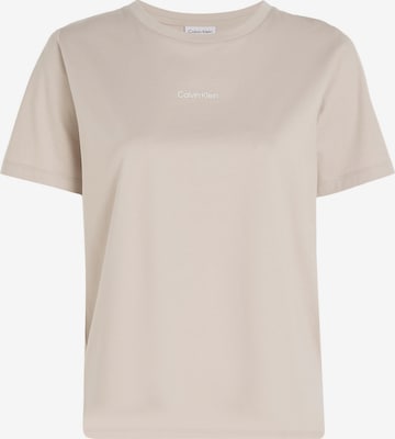 T-shirt Calvin Klein en beige : devant