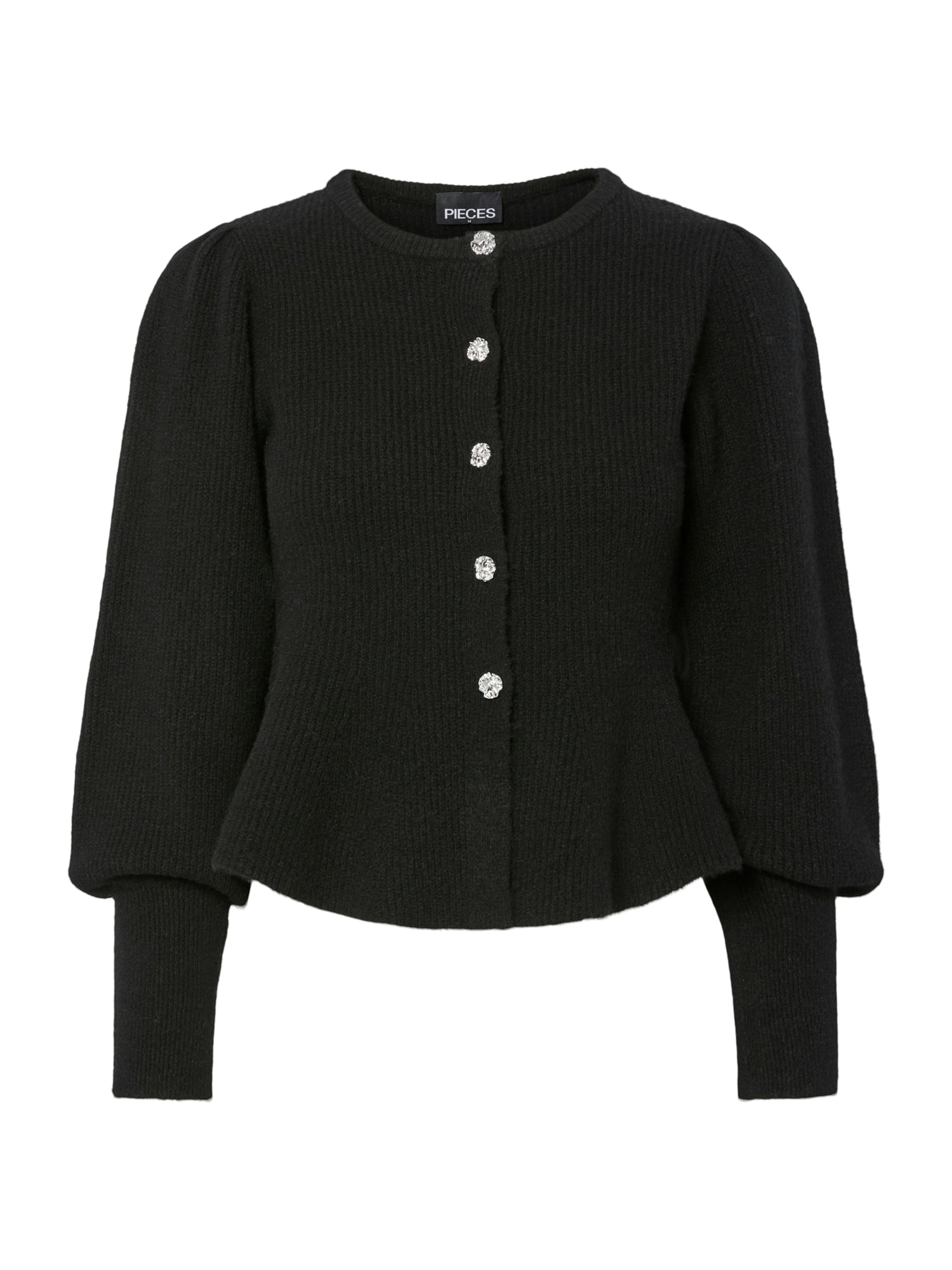 PIECES Kardigan 'PCANNIE' w kolorze czarny: przód