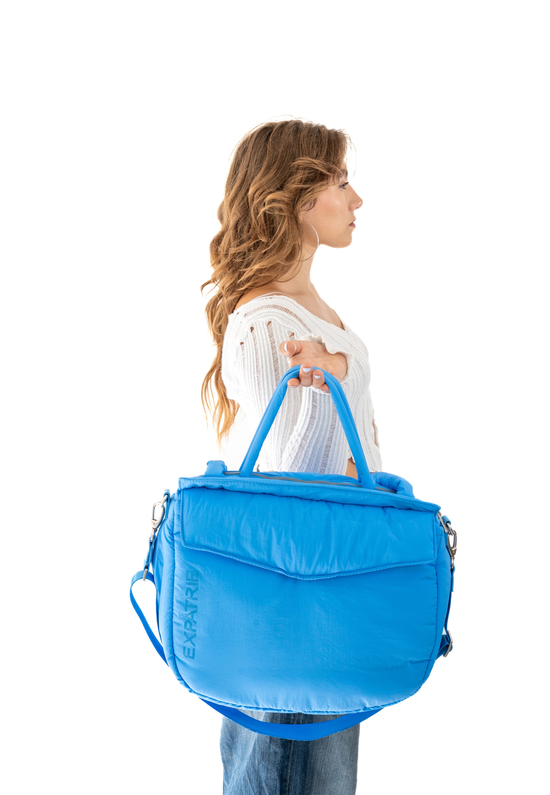 Expatrié Shopper 'Poppy' in Blue: front