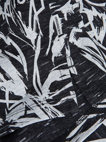 JACK & JONES Shirt 'JORLAFAYETTE AOP SS POLO' in Zwart