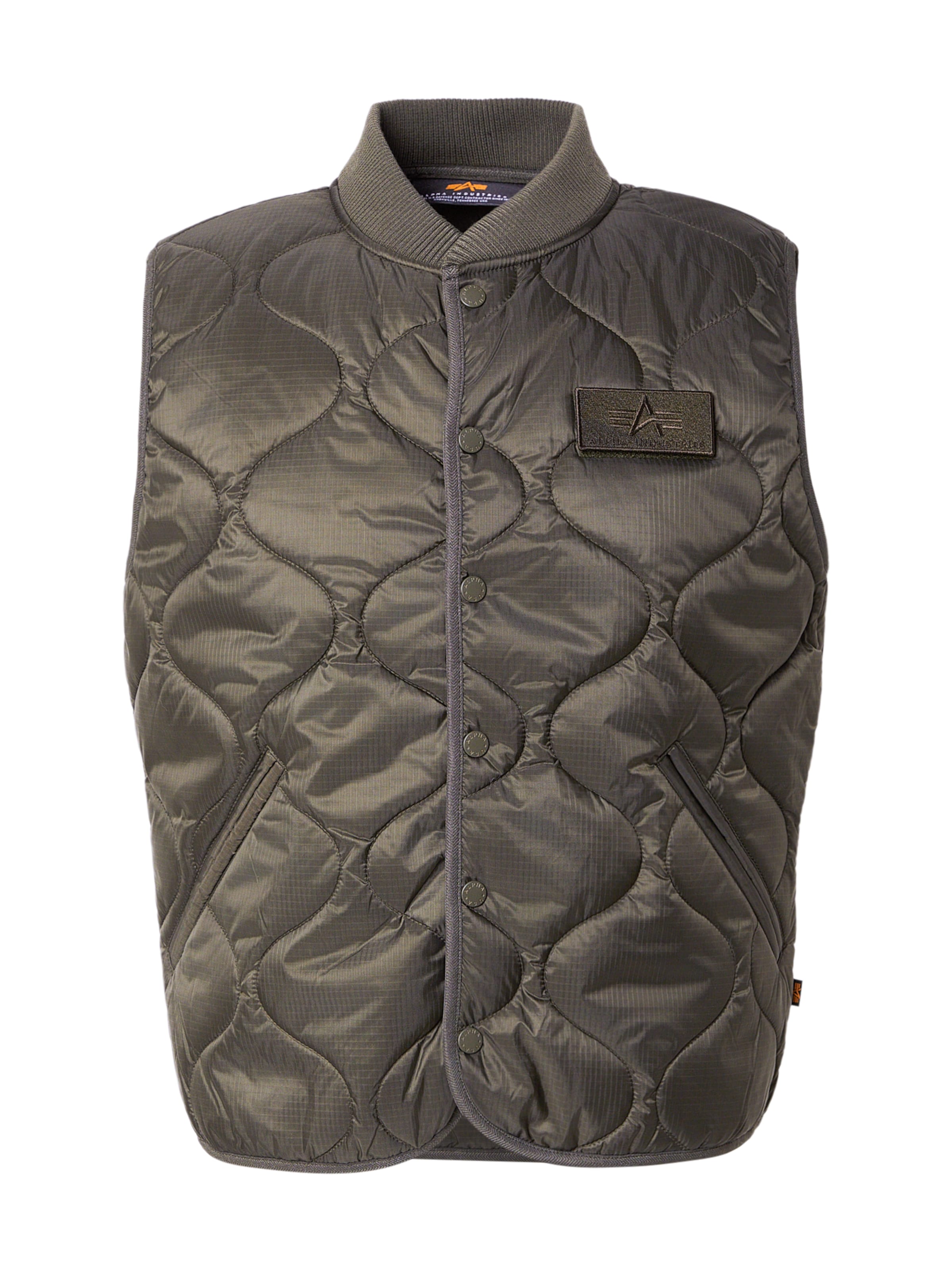 ALPHA INDUSTRIES Γιλέκο 'Q-1' σε πράσινο: μπροστά