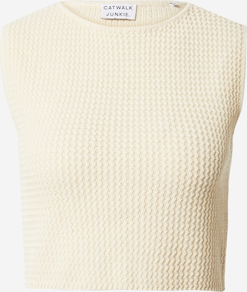 CATWALK JUNKIE Knitted Top 'NOOMIE' in White: front