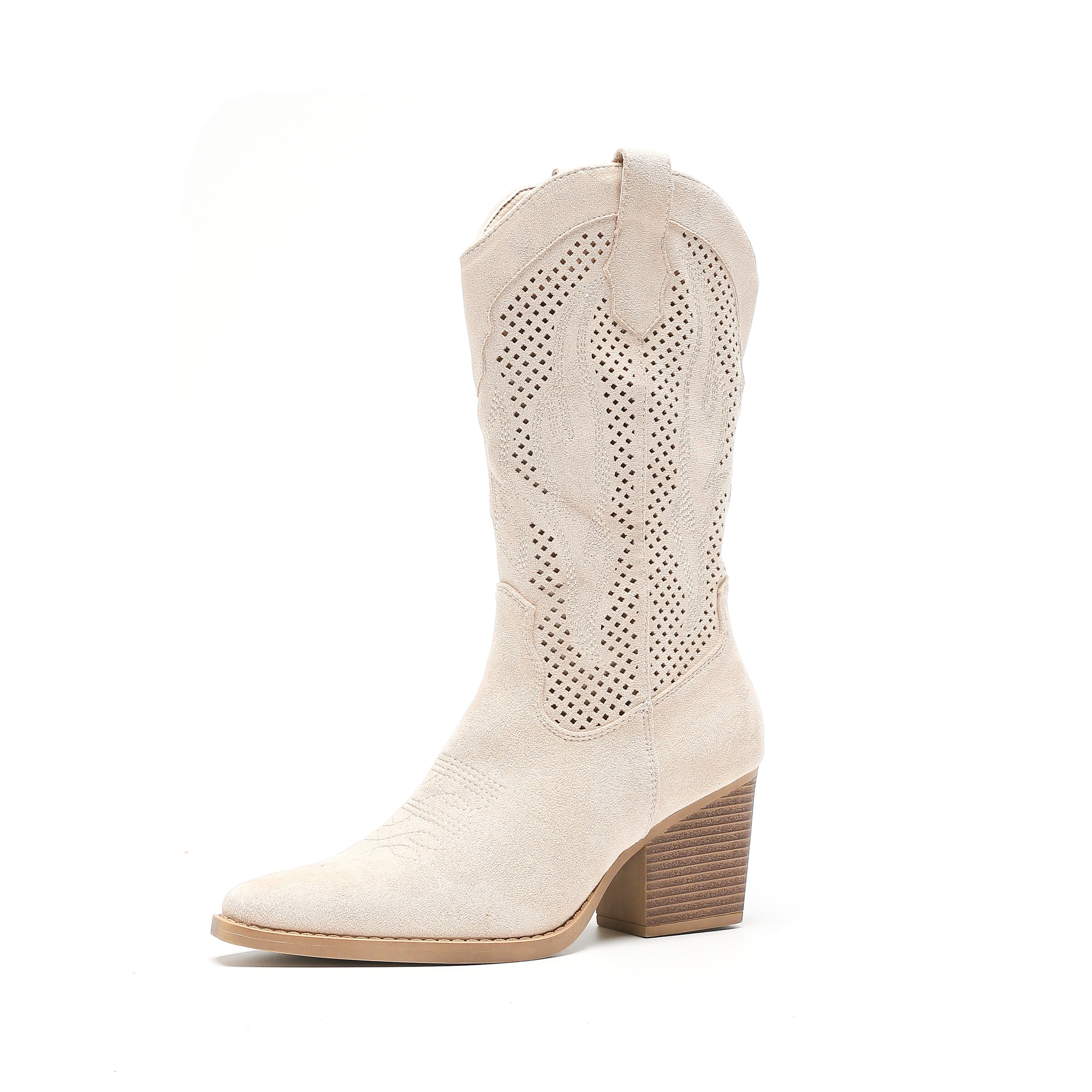 Stivale da cowboy Salinyang di colore beige, Visualizzazione prodotti