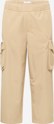 Calvin Klein Jeans Loosefit Cargobyxa i beige: framsida