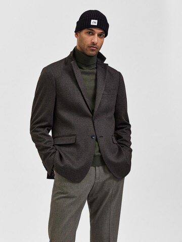 SELECTED Regular Fit Sakko 'OLIVER' in Braun