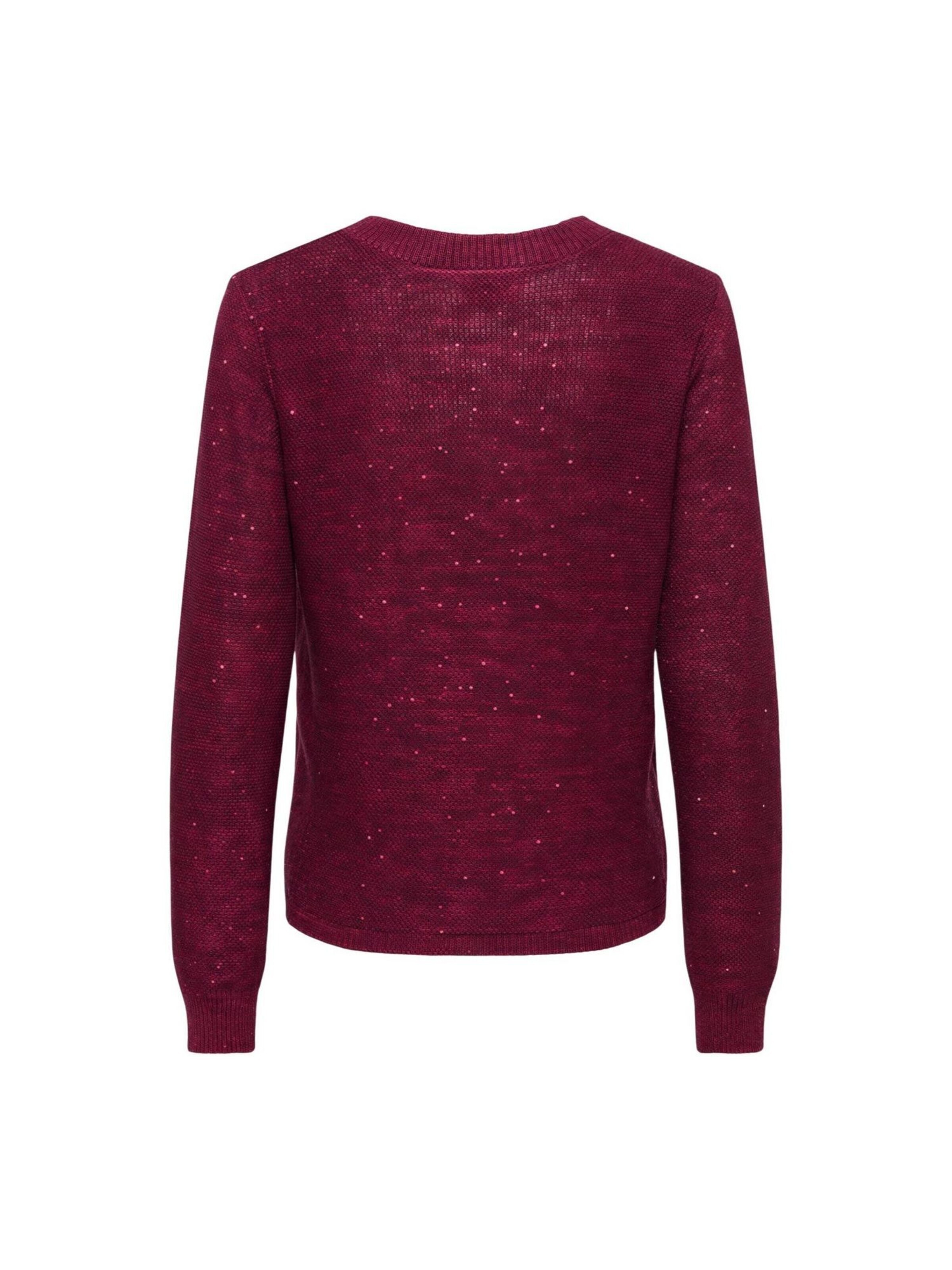 Pullover 'JDYMIA L/S V-NECK SEQUIN PULLOVER KNT 15379783' di JDY in rosso