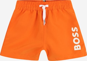 BOSS Kidswear - Calções de banho em laranja: frente