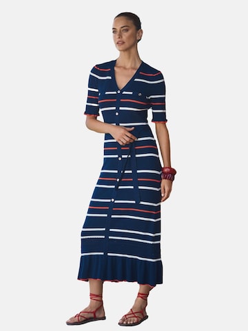 love & roses Gebreide jurk in Blauw: voorkant