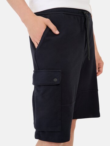 CAMEL ACTIVE Tapered Sweatshorts mit Cargotaschen in Blau