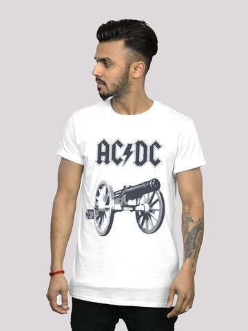 F4NT4STIC Shirt 'ACDC' in Wit: voorkant