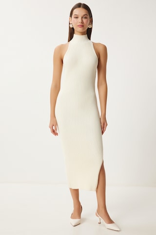 Happiness İstanbul Kleid in Beige: Vorderseite