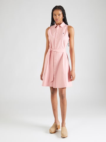 Polo Ralph Lauren Shirt Dress in Pink: front