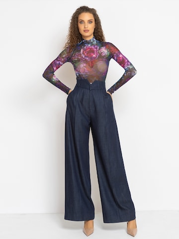 JIORO Blouse body 'PEONIES' in Gemengde kleuren