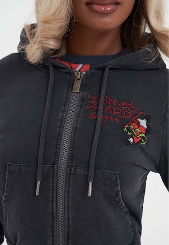 Ed Hardy Ζακέτα φούτερ 'Flaming Tiger' σε μαύρο