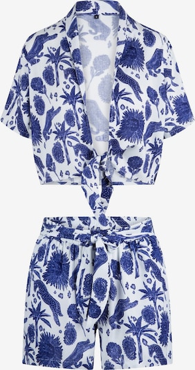 LingaDore Pyjama in blau / naturweiß, Produktansicht