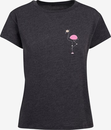 Merchcode Shirt 'Flamingo' in Grijs: voorkant