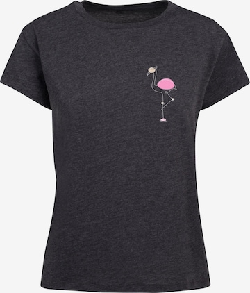 Merchcode T-Shirt 'Flamingo' in Grau: predná strana