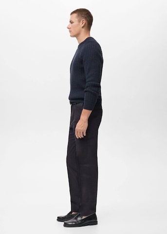 MANGO MAN Regular Pleated Pants 'Nicco' in Black
