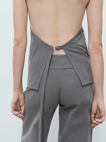MANGO Wide leg Broek 'MALI' in Grijs