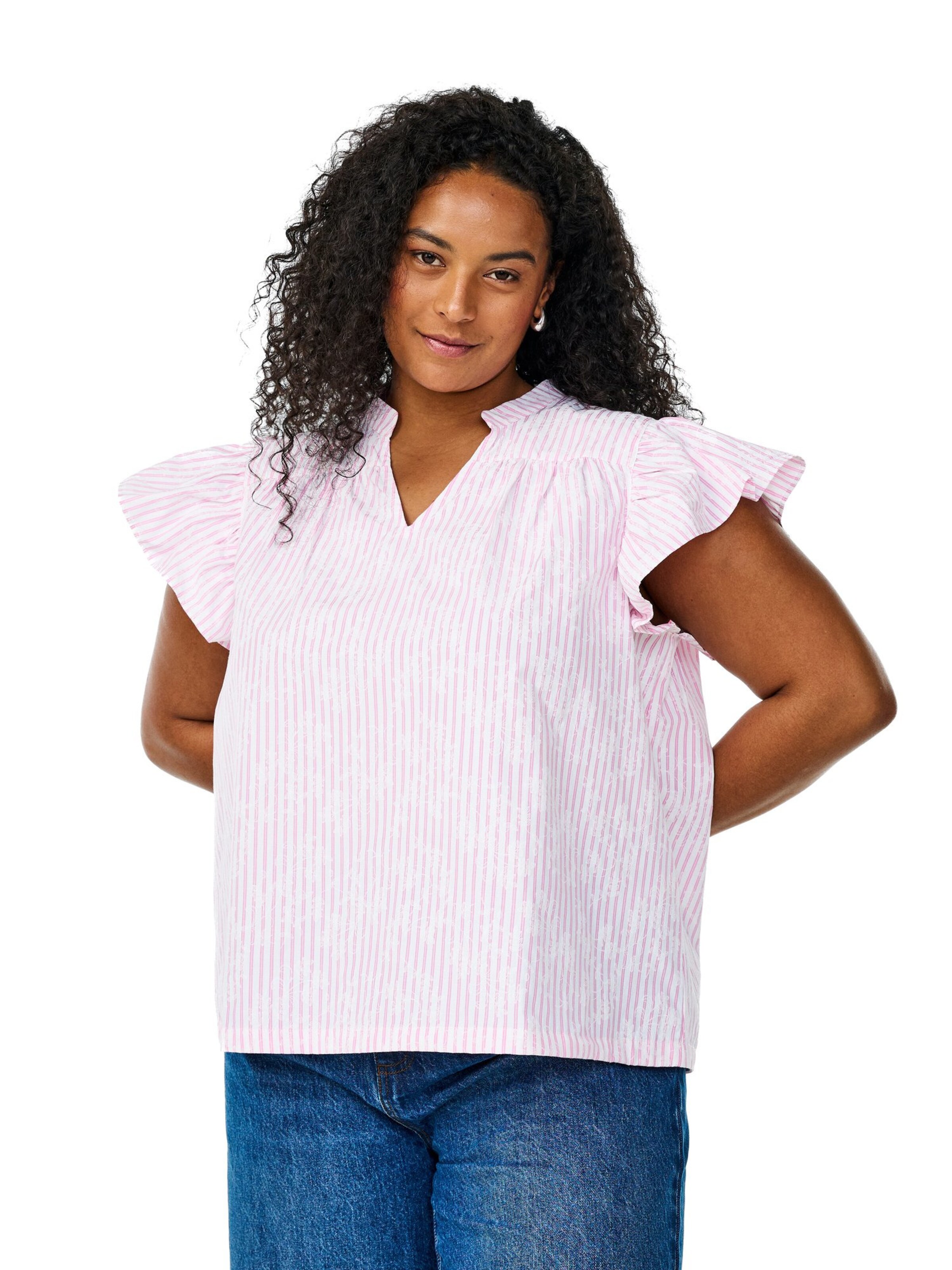 Zizzi - Blusa 'Vkatja' em rosa: frente