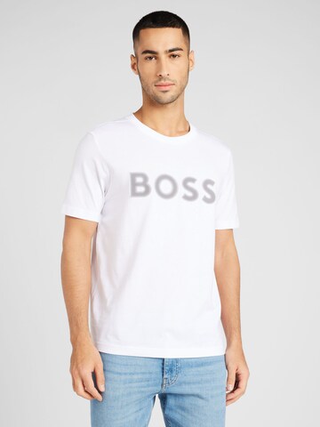 T-Shirt BOSS en blanc : devant