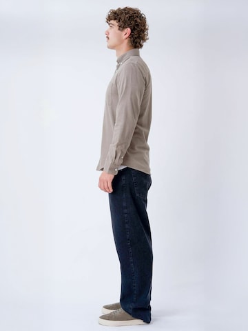 TEESHOPPEN - Ajuste regular Camisa ' Flannel ' en beige: lado
