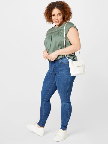 PIECES Curve Skinny Jeans 'DELLY' i blå