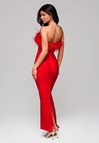 Ombre Evening Dress in Red