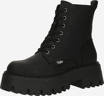 Ghete cu șireturi 'Aspen' de la BUFFALO pe negru: față