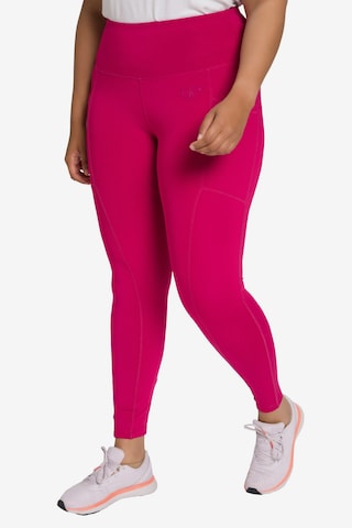 Ulla Popken Skinny Workout Pants in Pink: front