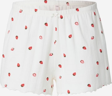 Hunkemöller Pyjamahousut 'Pointelle' värissä valkoinen: etupuoli