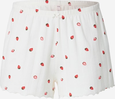 Hunkemöller Pyjamahousut 'Pointelle' koossa XS värissä punainen / valkoinen, Tuotenäkymä