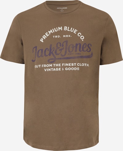 Jack & Jones Plus T-Shirt 'BLULOUIE' en bleu marine / kaki / blanc, Vue avec produit