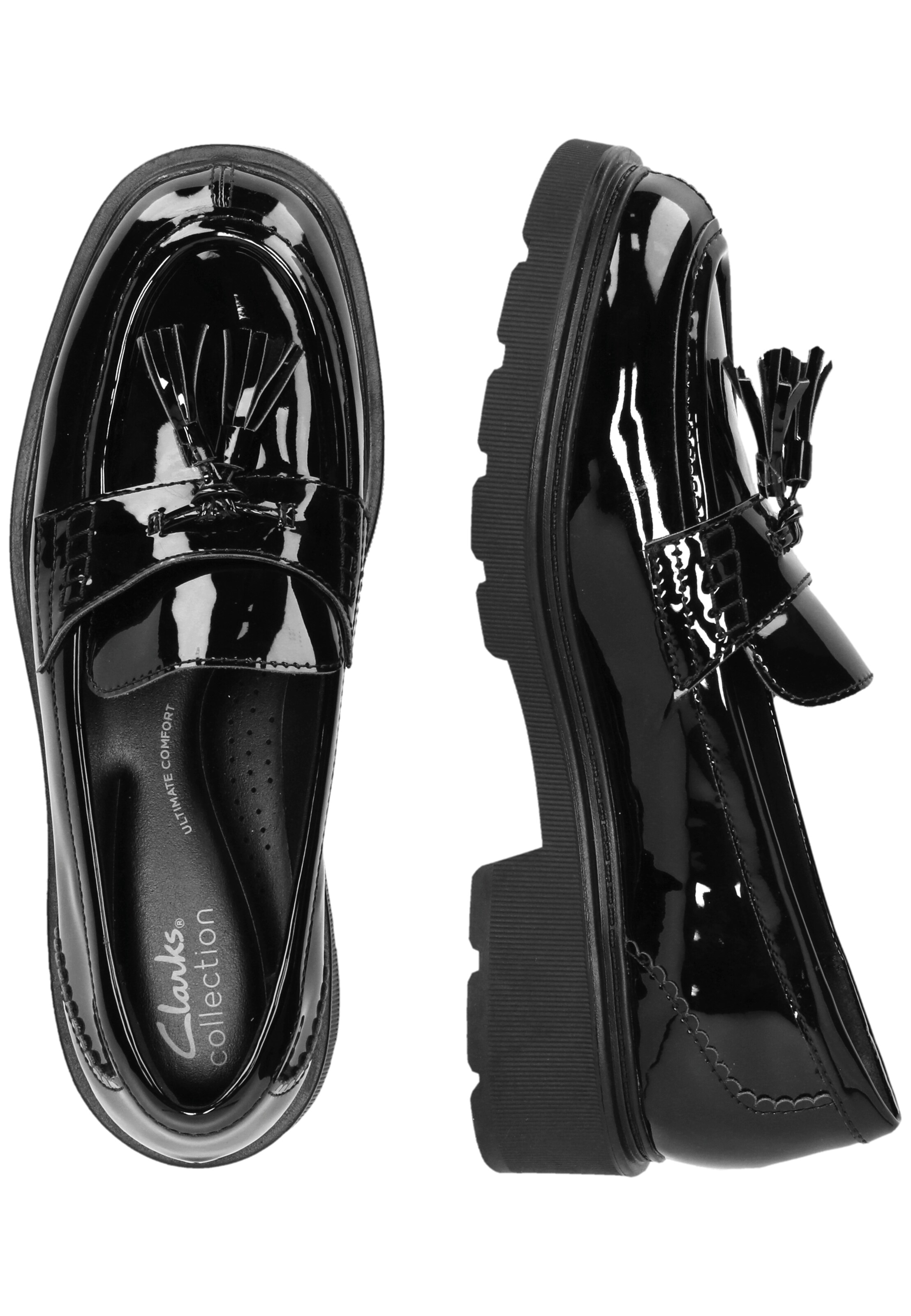 CLARKS Instappers 'Lauryl Tassel' in Zwart