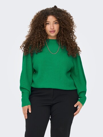 ONLY Carmakoma Пуловер 'Fia Katia' в зелено: отпред