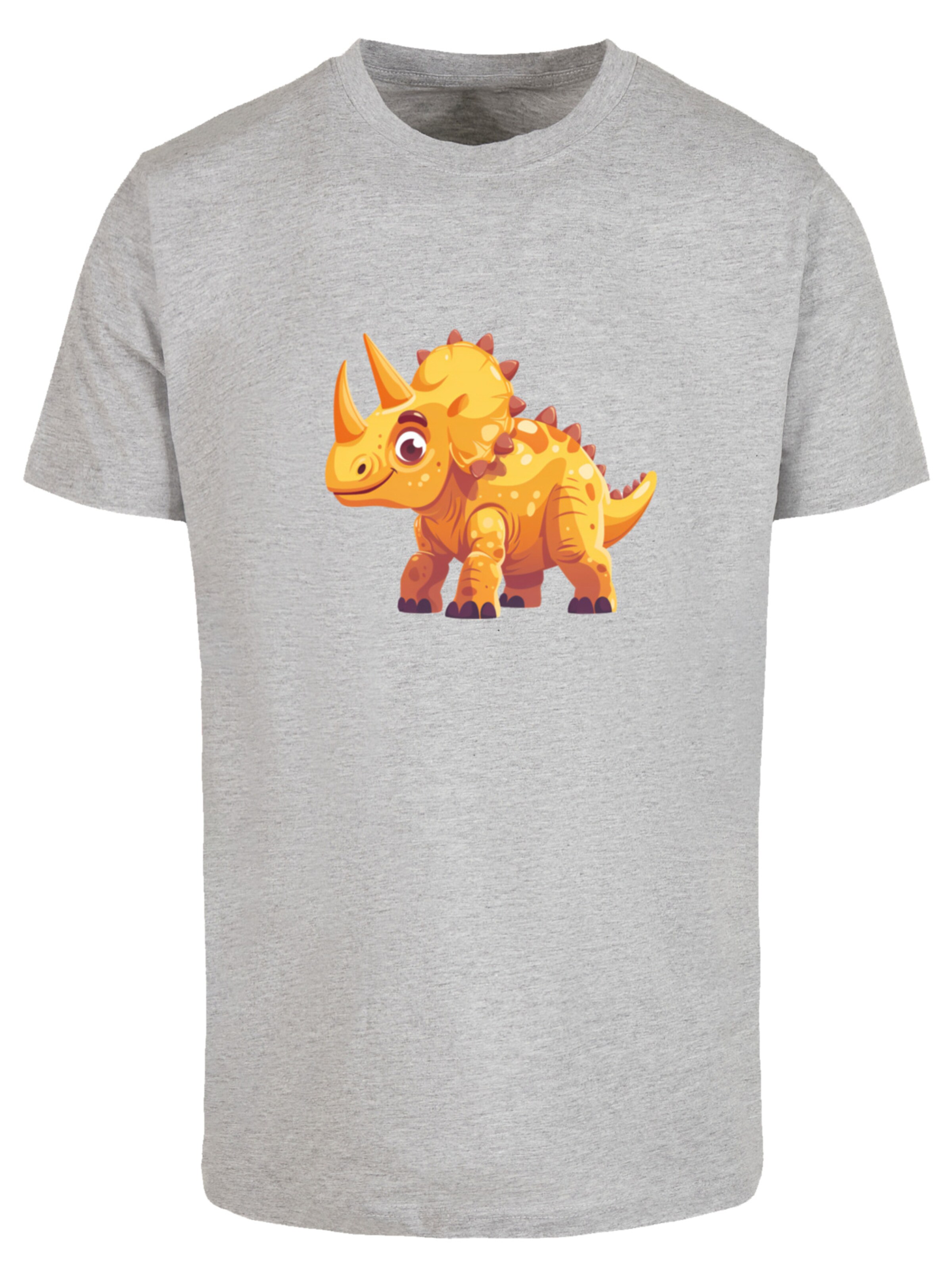 T-Shirt 'Süßer Triceratops Dinosaurier' F4NT4STIC en gris : devant
