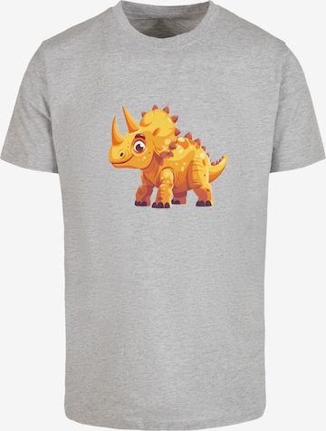 T-Shirt 'Süßer Triceratops Dinosaurier' F4NT4STIC en gris : devant