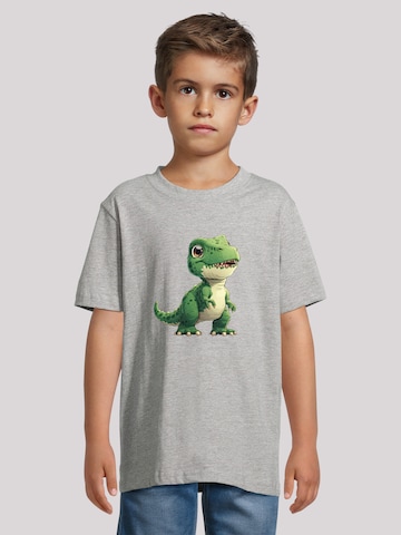 F4NT4STIC Shirt 'Süßer Grüner Dino' in Grey: front