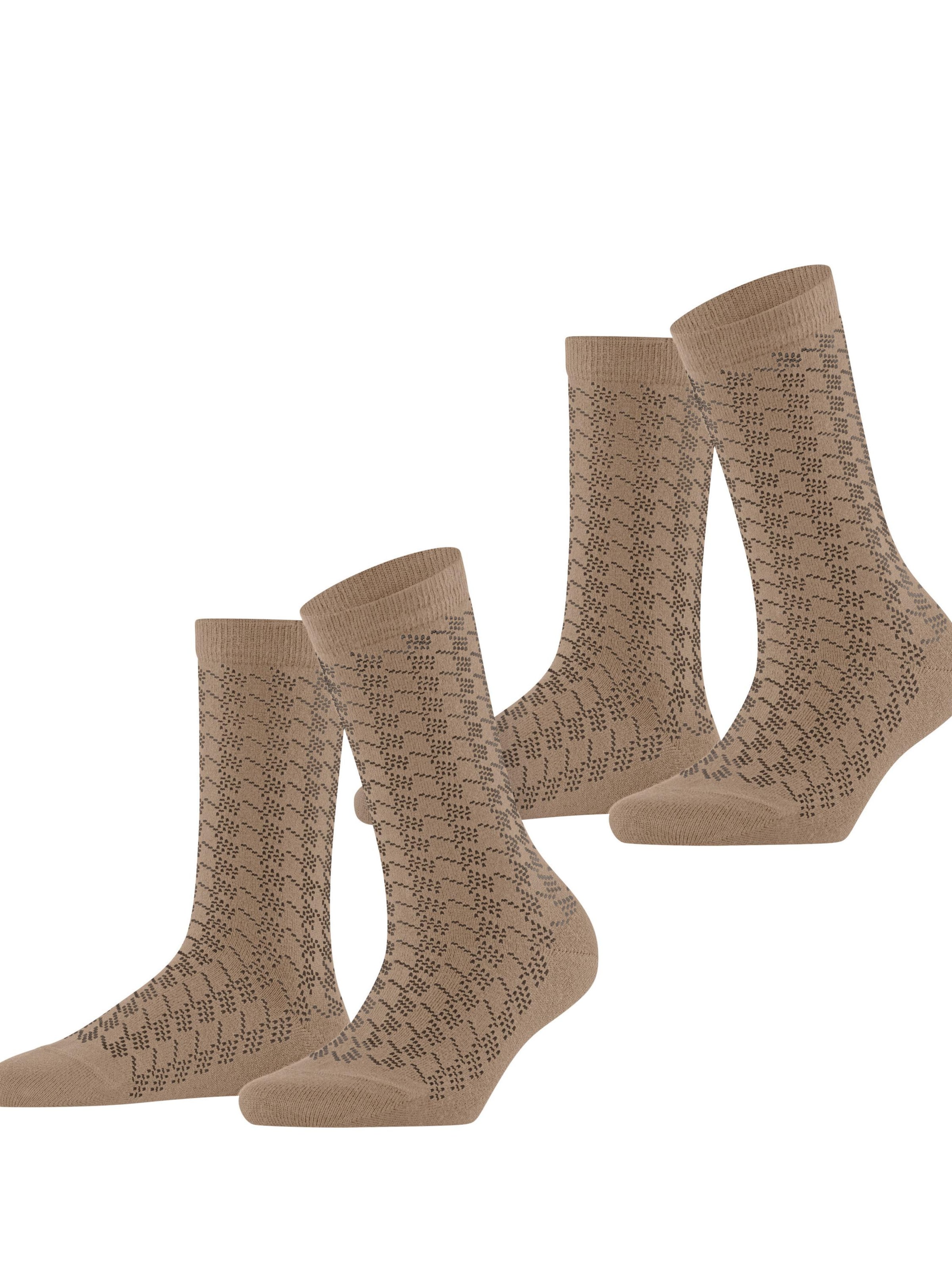 ESPRIT Socken 'Pepita Pattern 2-Pack'‌‌‌ in Beige: Vorderseite