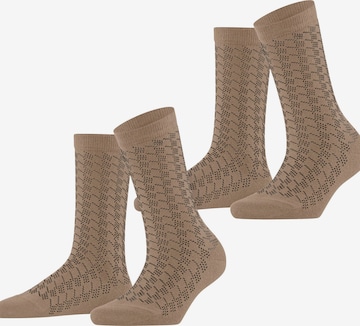 ESPRIT Socken 'Pepita Pattern 2-Pack' in Beige: Vorderseite