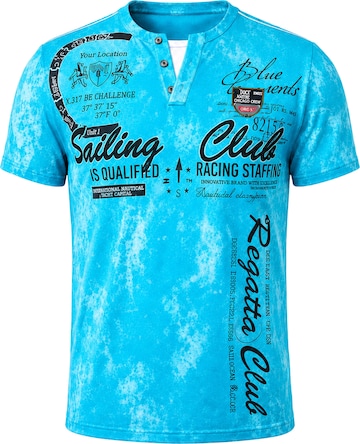 L.Gonline Shirt 'Sailing Batik' in Blau: Vorderseite
